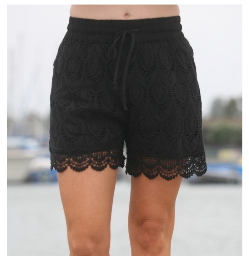 Black Crochet Shorts.
